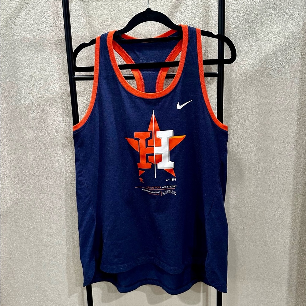 Nike Women’s Houston Astros Navy Racerback Tank Top (Large)